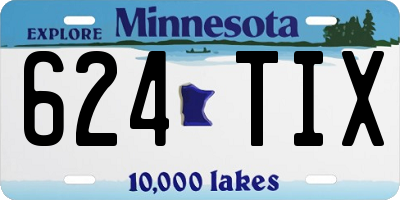 MN license plate 624TIX