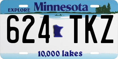 MN license plate 624TKZ