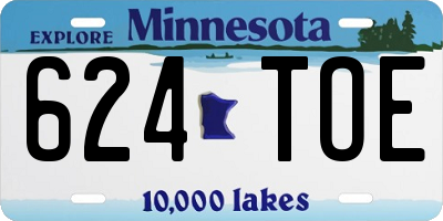 MN license plate 624TOE