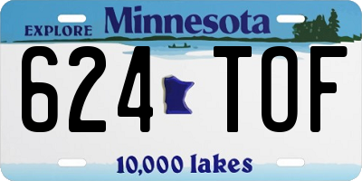 MN license plate 624TOF