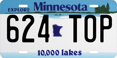 MN license plate 624TOP