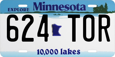 MN license plate 624TOR