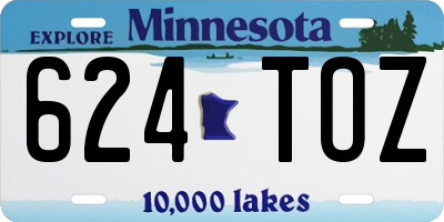 MN license plate 624TOZ
