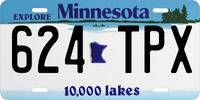 MN license plate 624TPX