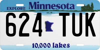 MN license plate 624TUK