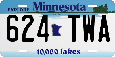 MN license plate 624TWA