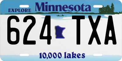MN license plate 624TXA