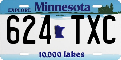 MN license plate 624TXC