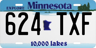 MN license plate 624TXF
