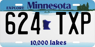 MN license plate 624TXP