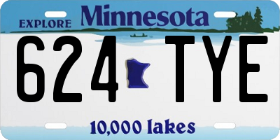 MN license plate 624TYE
