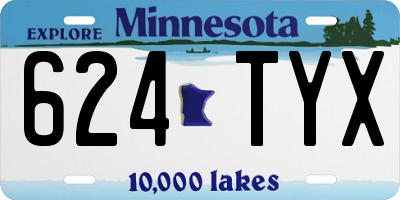 MN license plate 624TYX