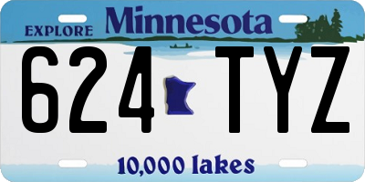 MN license plate 624TYZ