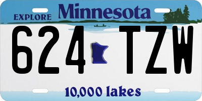 MN license plate 624TZW