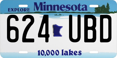 MN license plate 624UBD