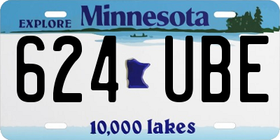 MN license plate 624UBE
