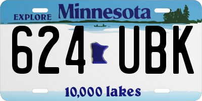 MN license plate 624UBK