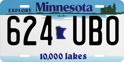 MN license plate 624UBO