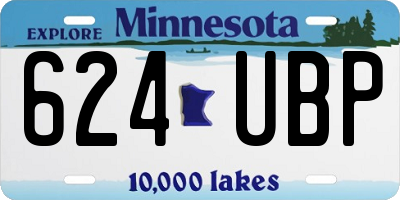 MN license plate 624UBP