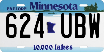 MN license plate 624UBW