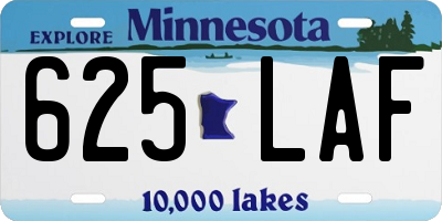 MN license plate 625LAF