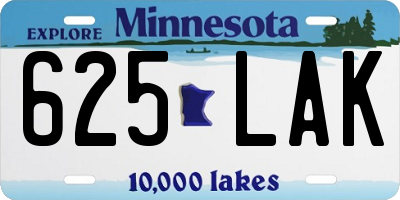 MN license plate 625LAK