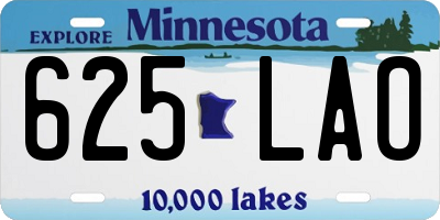 MN license plate 625LAO
