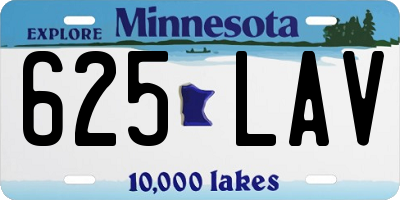 MN license plate 625LAV
