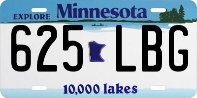 MN license plate 625LBG