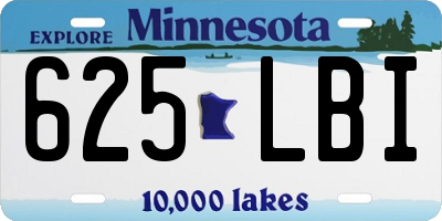 MN license plate 625LBI