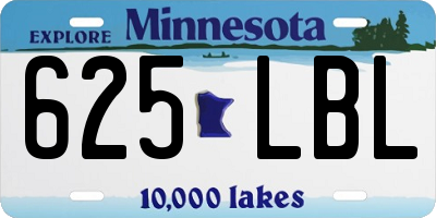 MN license plate 625LBL