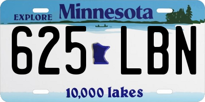 MN license plate 625LBN