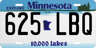 MN license plate 625LBQ