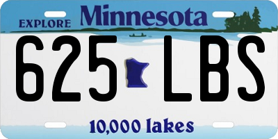 MN license plate 625LBS