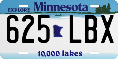 MN license plate 625LBX