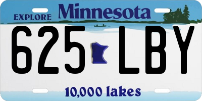 MN license plate 625LBY