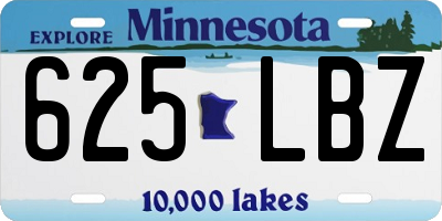 MN license plate 625LBZ