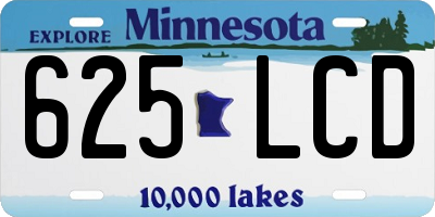 MN license plate 625LCD