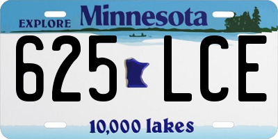 MN license plate 625LCE