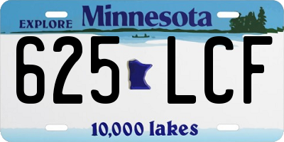MN license plate 625LCF