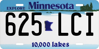 MN license plate 625LCI