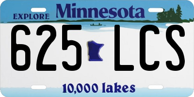 MN license plate 625LCS