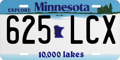 MN license plate 625LCX