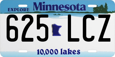 MN license plate 625LCZ