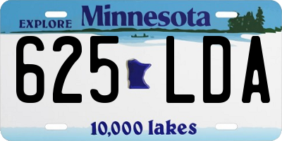 MN license plate 625LDA