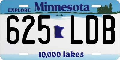 MN license plate 625LDB