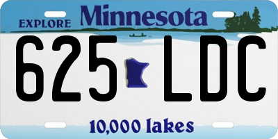 MN license plate 625LDC