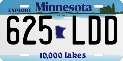 MN license plate 625LDD