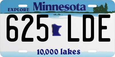 MN license plate 625LDE