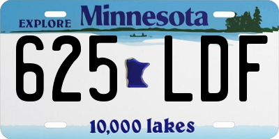 MN license plate 625LDF